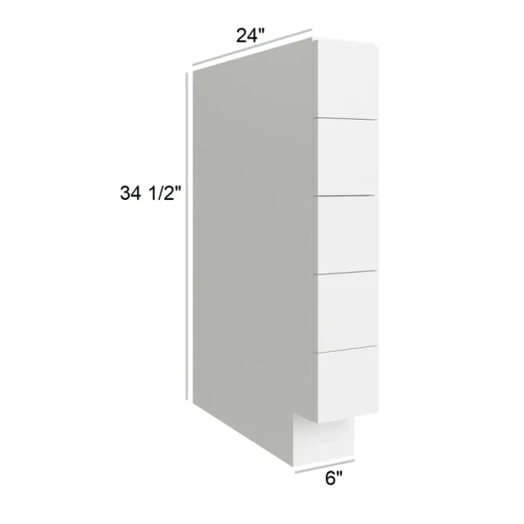 Arctic Polar White - RTA Spice Drawer Base Cabinet 6"