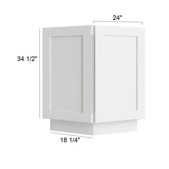 Arctic Polar White  - Angled End Base Cabinet