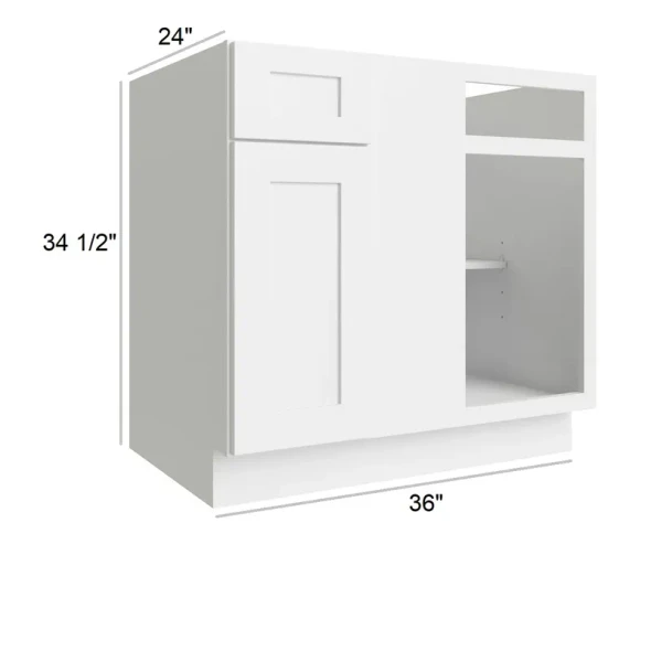 Arctic Polar White - Assembled Blind Corner Base Cabinet 36"