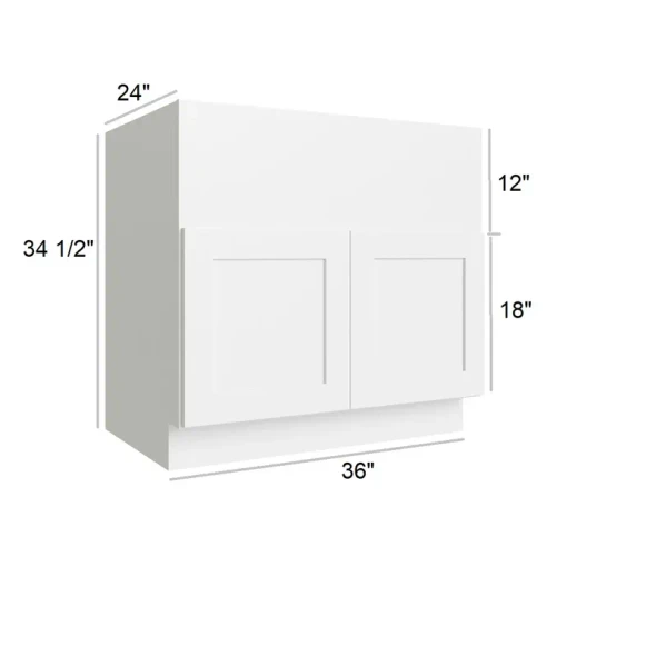 Arctic Polar White - RTA Farm Sink Base Cabinet 36"