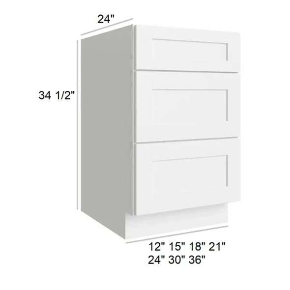 Arctic Polar White - RTA Drawer Base Cabinet 18"