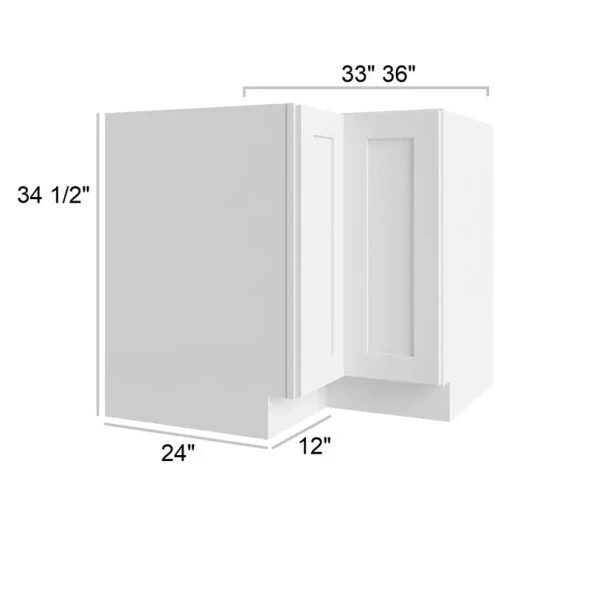 Arctic Polar White - RTA Lazy Susan Corner Base Cabinet 36"