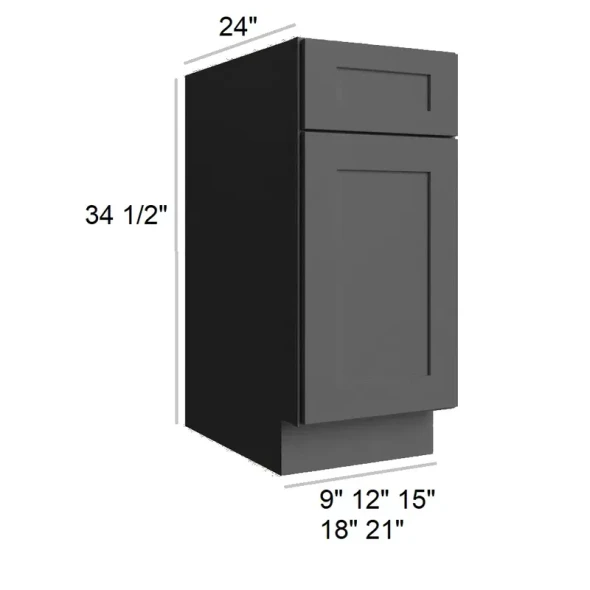 Ebony Shaker -  RTA Base Cabinet 21"