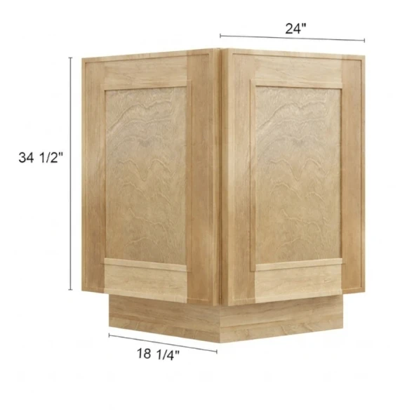 Coastal Rye  - Angled End Base Cabinet
