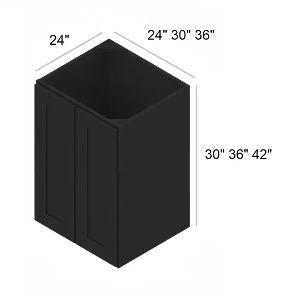 Ebony Shaker -  RTA Utility Wall Cabinet 24" x 36" x 24"