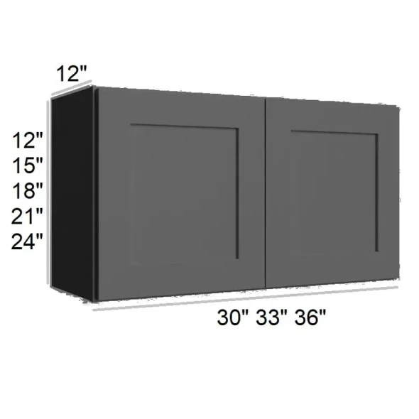 Ebony Shaker - RTA Bridge Wall Cabinet 36" x 15"