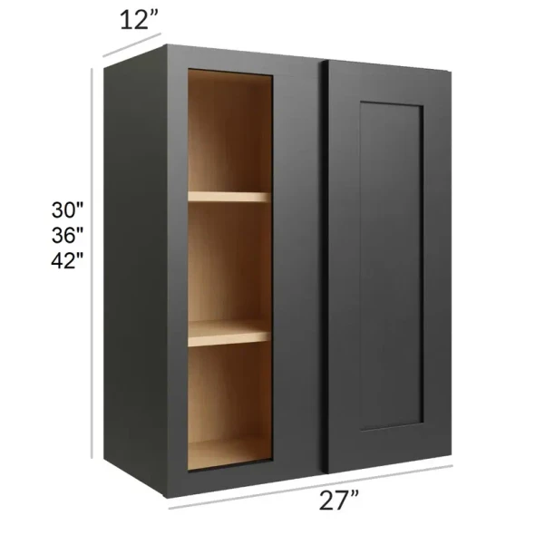 Ebony Shaker -  RTA Wall Blind Corner Cabinet 27" x 36"