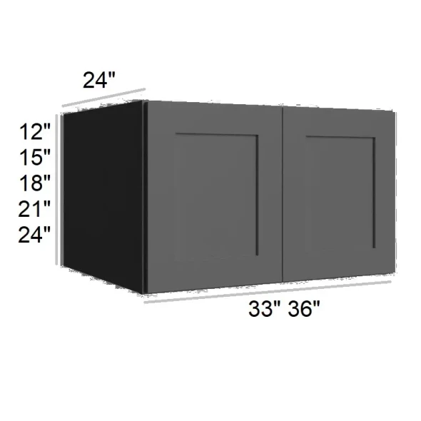 Ebony Shaker - RTA Refrigerator Wall Cabinet 33" x 24"