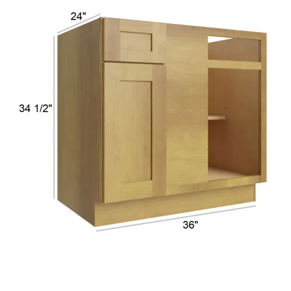 Burnt Sugar Shaker - RTA Blind Corner Base Cabinet 36"
