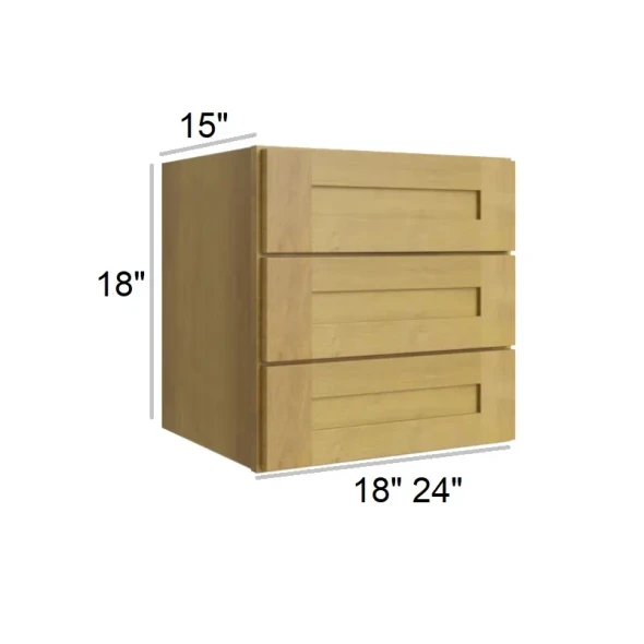 Burnt Sugaar Shaker - RTA Wall 3 Drawer 18"