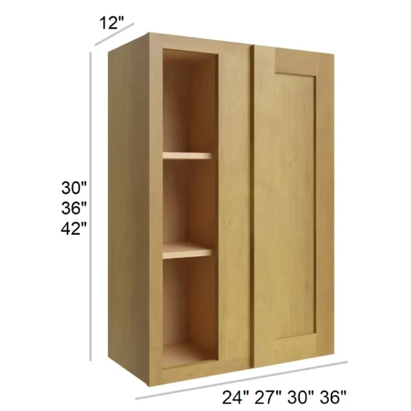 Burnt Sugar Shaker -  RTA Wall Blind Corner Cabinet 27" x 36"