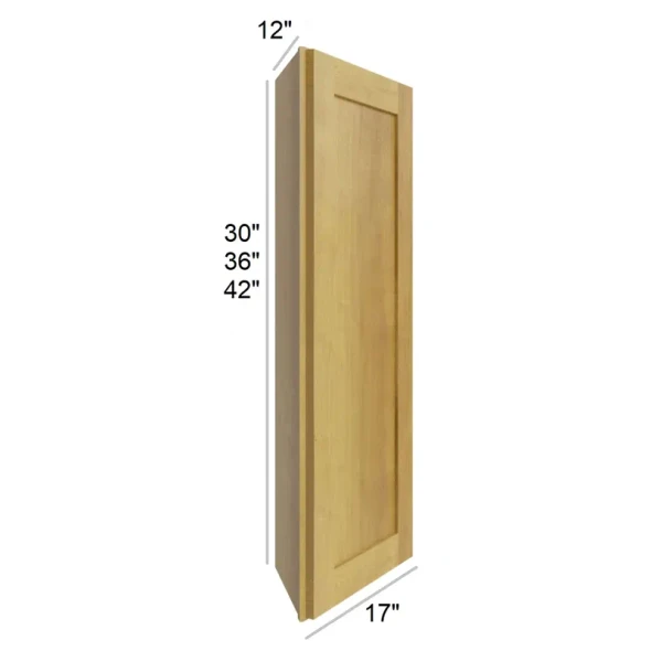 Burnt Sugar Shaker -  RTA Angled End Wall Cabinet 12" x  42"