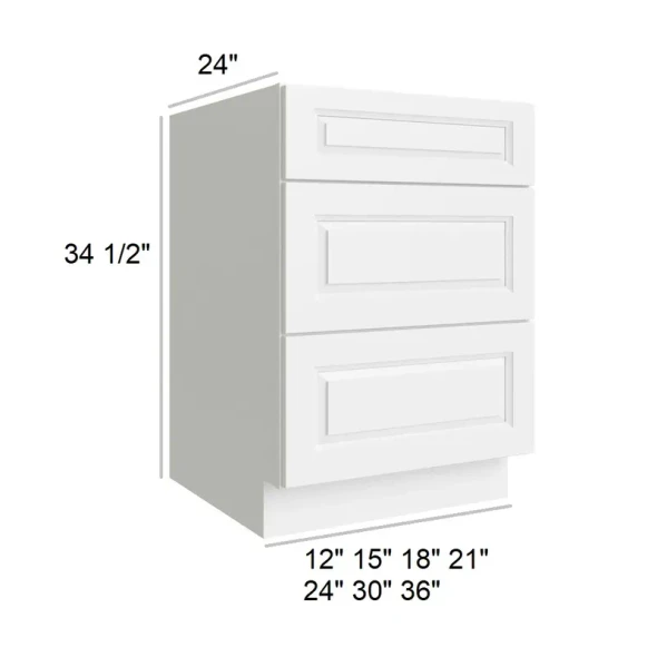 Vail White - RTA Drawer Base Cabinet 24"