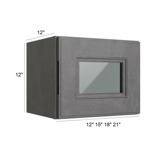 Westport - RTA Single Decorative Stacker Wall Cabinets 18" x 12" with Plain Glass