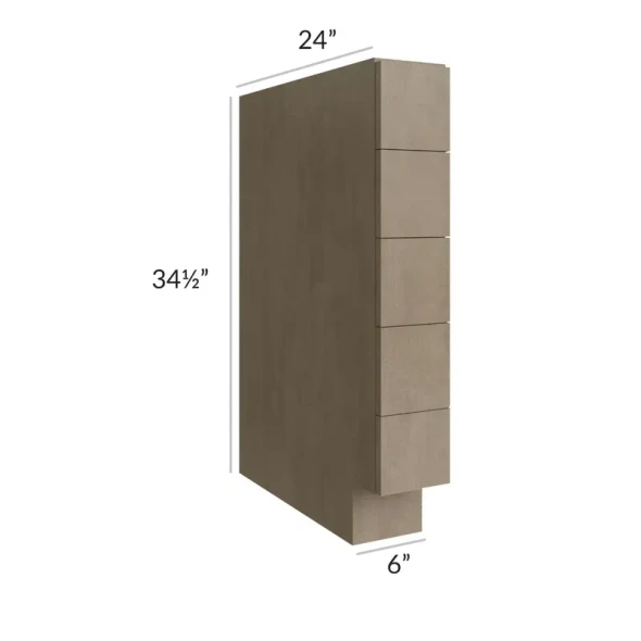 Manatee Gray - RTA Spice Drawer Base Cabinet 6"