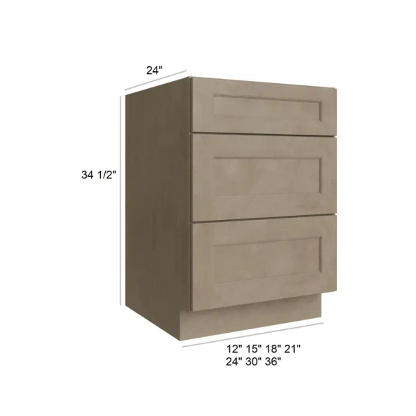 Manatee Gray - RTA Drawer Base Cabinet 15"