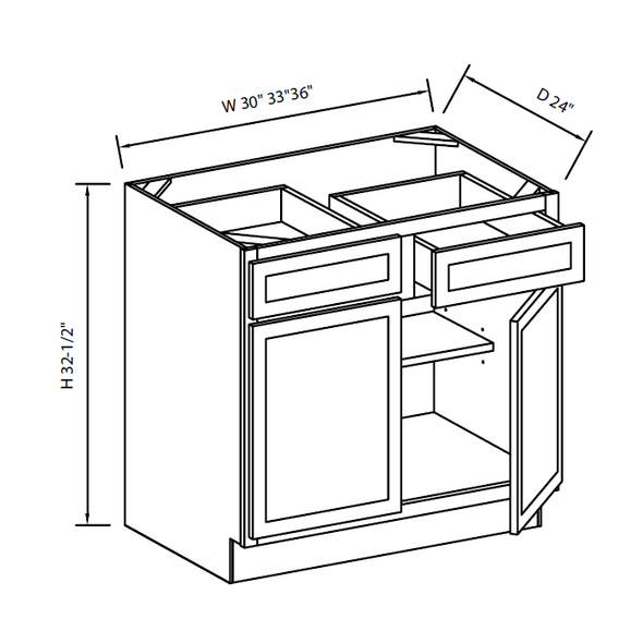 Arctic Polar White - ADA RTA Drawer Base Cabinet 18" Arctic Polar White - ADA RTA Drawer Base Cabinet 18"