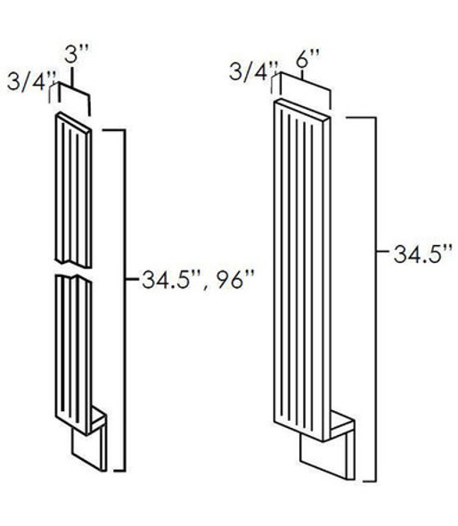 3" x 34.5" Fluted Base Fillers 3" x 34.5" Fluted Base Fillers