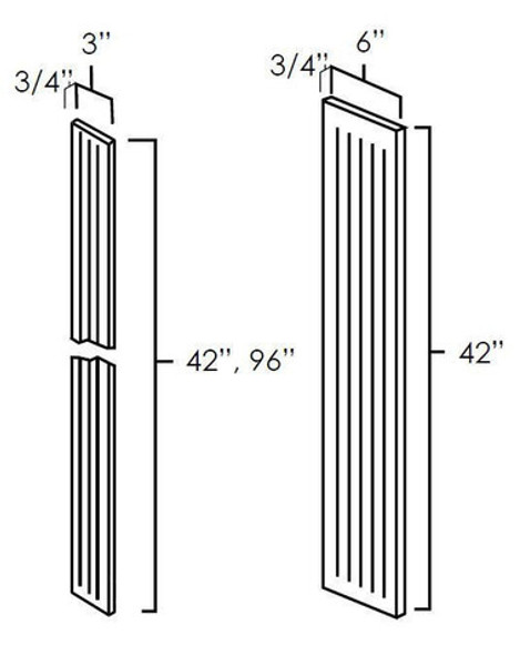 Fluted 6" wall filler Fluted 6" wall filler