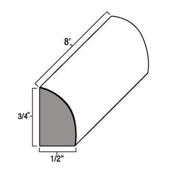 3/4??Tall and 1/2??Thick, 96" length 3/4??Tall and 1/2??Thick, 96" length