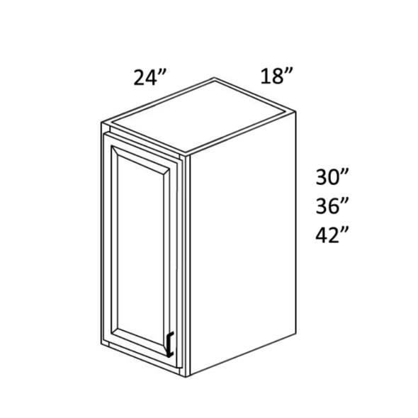 Ebony Shaker - Assembled Utility Wall Cabinet 18" x 36"x24" Ebony Shaker - Assembled Utility Wall Cabinet 18" x 36"x24"
