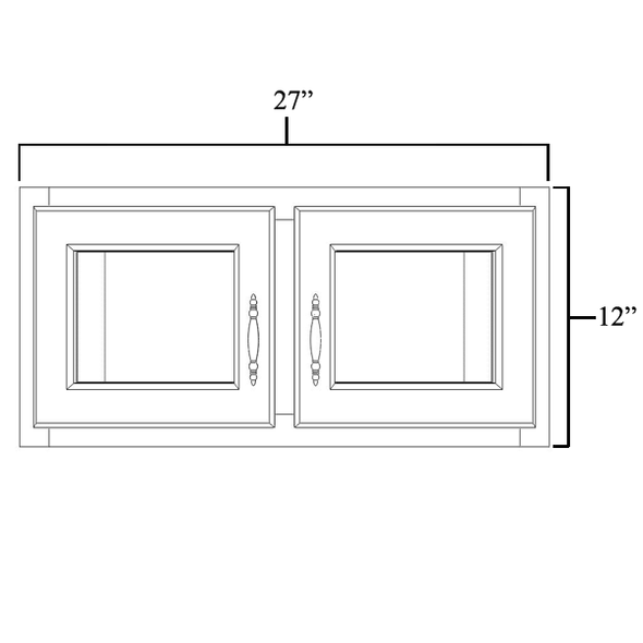 Double Decorative Stacker Wall Cabinet 27" x 12" Double Decorative Stacker Wall Cabinet 27" x 12"