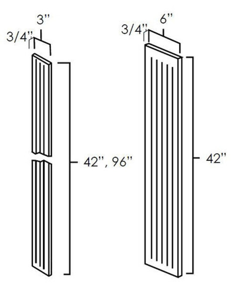 It Measures 6"Wx42"H. 6??Wide Has 5 flutes It Measures 6"Wx42"H. 6??Wide Has 5 flutes