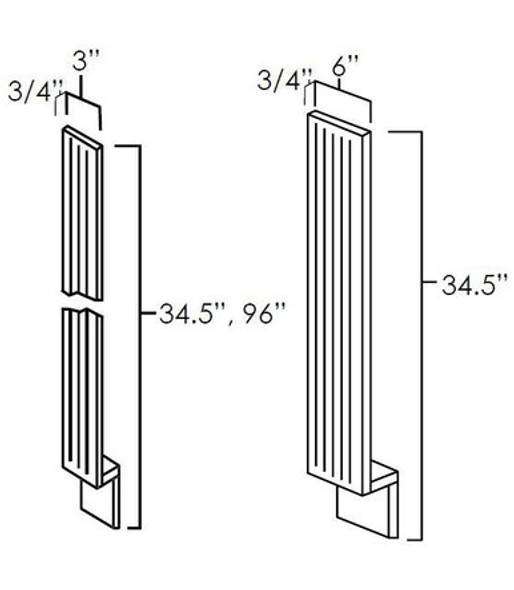 6" Wide x 34.5" High 6" Wide x 34.5" High