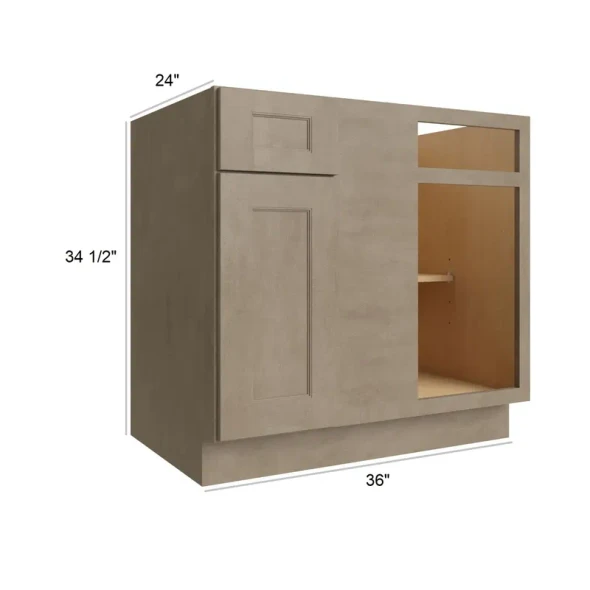 Manatee Gray - Assembled Blind Corner Base Cabinet 36"