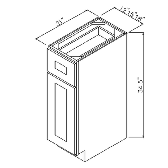 Smokehouse Hickory - RTA Vanity Base 15" Smokehouse Hickory - RTA Vanity Base 15"