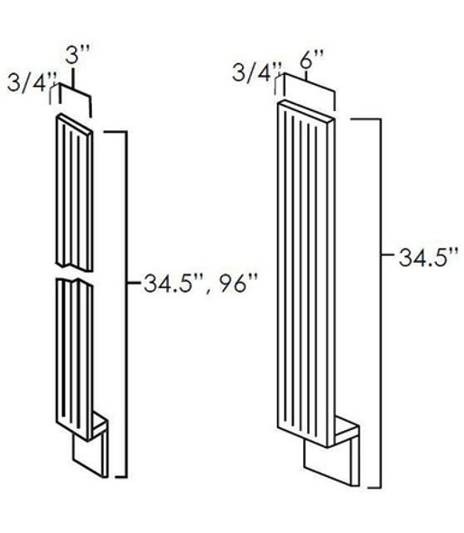 6" Wide x 34.5" High 6" Wide x 34.5" High