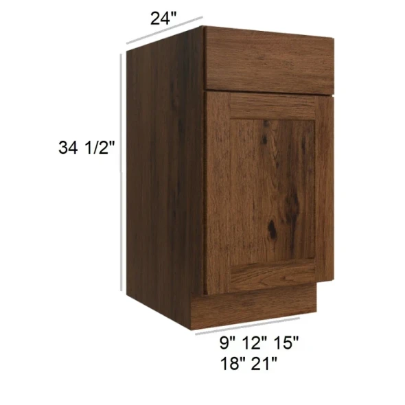 Smokehouse Hickory -  RTA Base Cabinet 21"