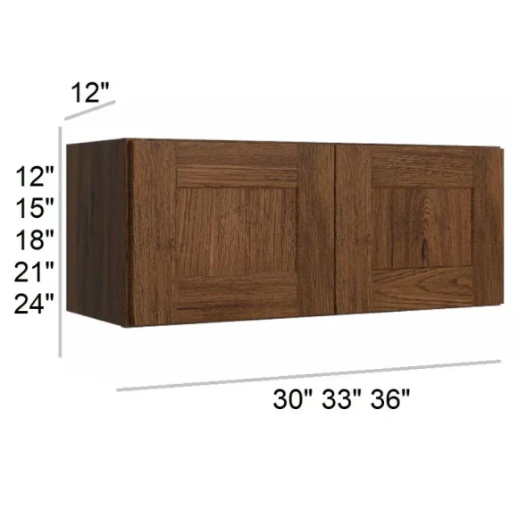 Smokehouse Hickory - RTA Bridge Wall Cabinet 36" x 15"