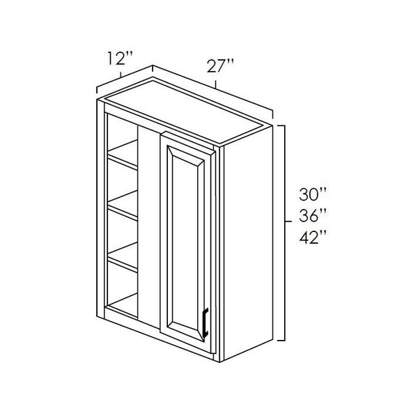 Quik Silver -  Assembled Wall Blind Corner Cabinet 27" x 42"