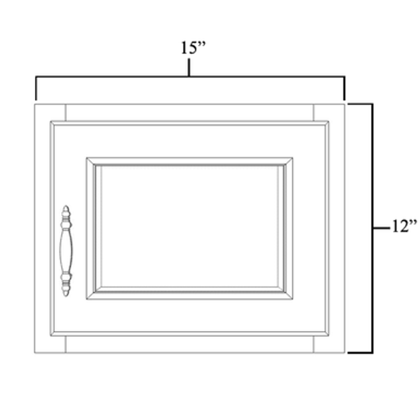 Single Decorative Stacker Wall Cabinet 15" x 12" with plain glass door