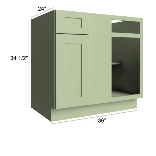Tranquil Green - Assembled Blind Corner Base Cabinet 36"