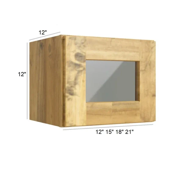 Whitetail Buck Shaker - RTA Single Decorative Stacker Wall Cabinets 21" x 12" with Plain Glass