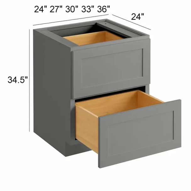 Quik Silver Two Drawer Base Cabinet - 24"