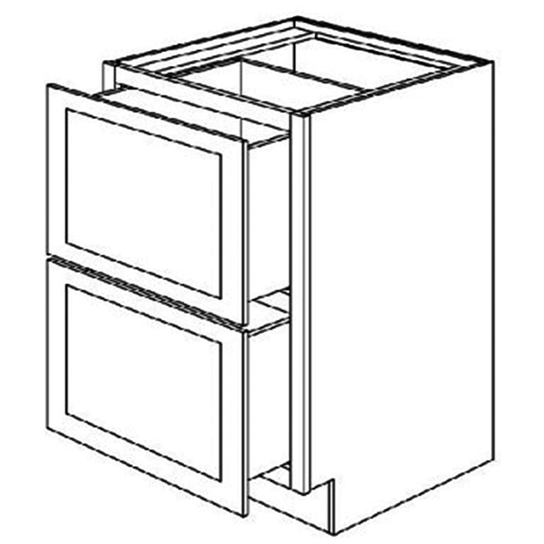 Ebony Shaker -Two Drawer Base Cabinet - 24"