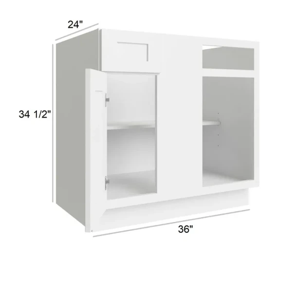Arctic Polar White - Assembled Blind Corner Base Cabinet 36"