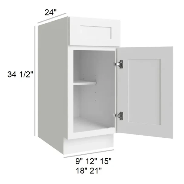 Artic Polar White RTA Base Cabinet 12"