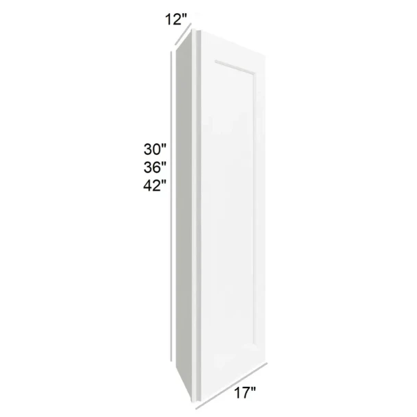 Arctic Polar White -  RTA Angled End Wall Cabinet 12" x  42"