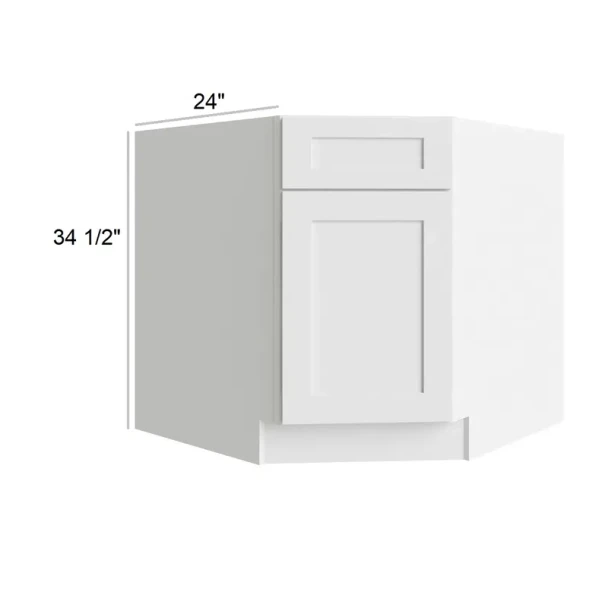 Arctic Polar White - RTA Diagonal Corner Sink Base Cabinet 36"