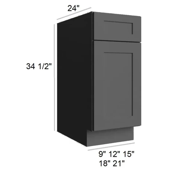 Ebony Shaker -  RTA Base Cabinet 21"