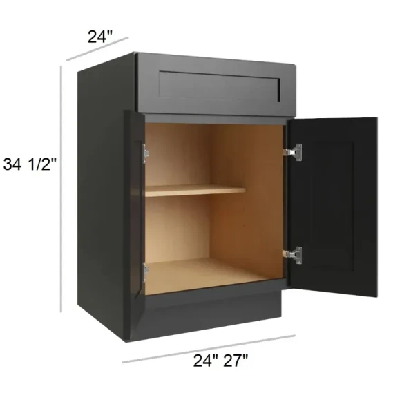 Ebony Shaker RTA Base Cabinet 24"
