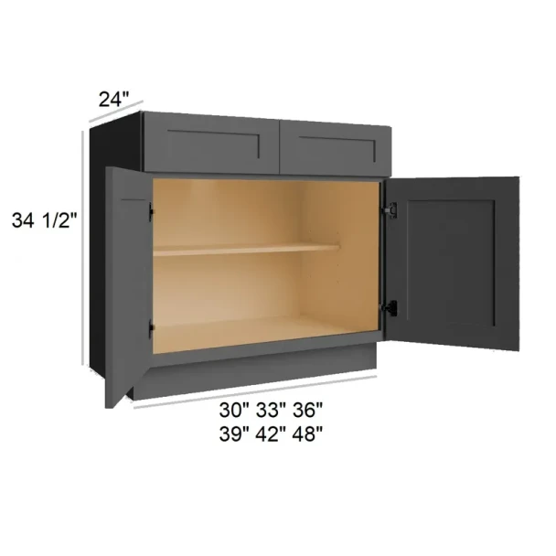 Ebony Shaker - RTA Base Cabinet 48"