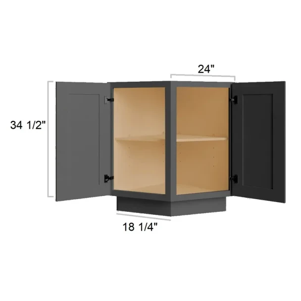 Ebony Shaker - Angled End Base Cabinet