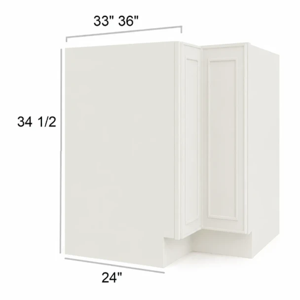 Silk Ivory -  Assembled Lazy Susan Base Cabinet 33" x 12"