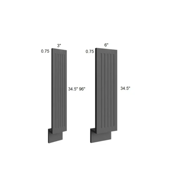 Ebony Shaker - Base Fluted Filler 3"