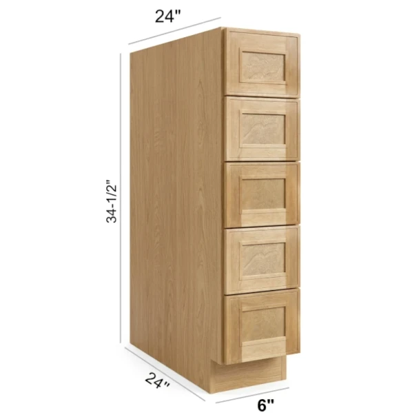 Coastal Rye - RTA Spice Drawer Base Cabinet 6"